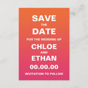 Bright Ombre Wedding slaat de datum op Save The Date