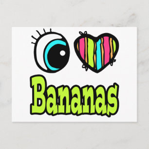 Bright Ooghart I Love Bananas Briefkaart