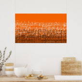 Bright orange désordre musique notes poster (Cuisine)