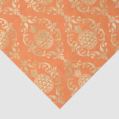 Bright Orange Gold Pineapple Damask  Tissuepapier (Detail)