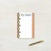 Bright Orange Hearts And Waves Post-it® Notes (Op bureau)