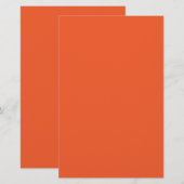 Bright Orange Minimalist Solid Background Briefpapier (Voorkant / Achterkant)