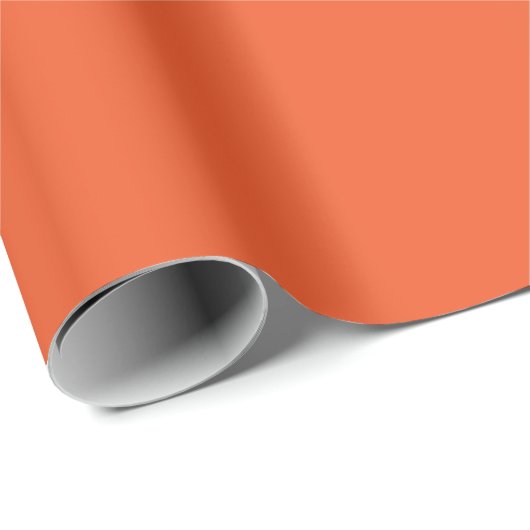 Bright Orange Minimalist Solid Background Cadeaupapier (Rol Hoek)