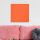Bright Orange Minimalist Solid Background Canvas Afdruk (Insitu (Woonkamer))