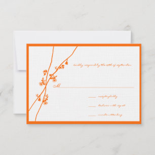 Bright Orange Wild Flower Branche Mariage RSVP