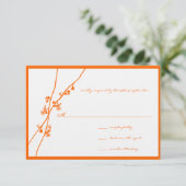 Bright Orange Wild Flower Branche Mariage RSVP (Debout devant)