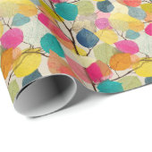 Bright Overlapping Fall Leaves with Black Branch Cadeaupapier (Rol Hoek)