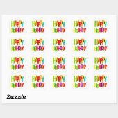 Bright Overlapping Happy Birthday Stickers