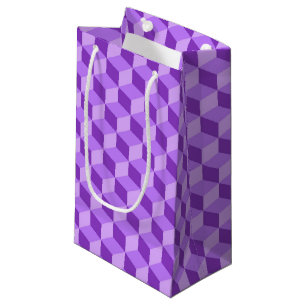 BRIGHT PAARS GEOMETRIC CUBE PATTERS KLEIN CADEAUZAKJE