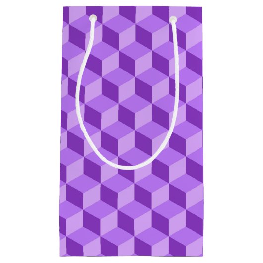 BRIGHT PAARS GEOMETRIC CUBE PATTERS KLEIN CADEAUZAKJE (Voorkant)