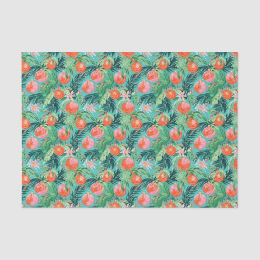 Bright Palm Beach Kerst Ornamenten Waterverf Tissuepapier (Voorkant)