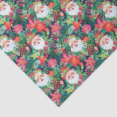 Bright Palm Beach Kerstmis Bloemen Kerstman Tissuepapier (Detail)
