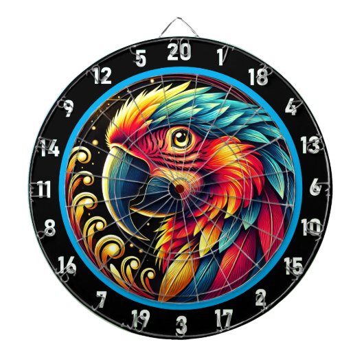 Bright Parrot Dartboard voor Game Rooms Dartbord (Voorkant)