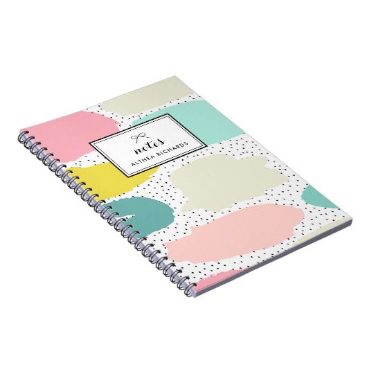 Bright Pastel Abstract Pattern Custom Notitieboek  (Rechterzijde)