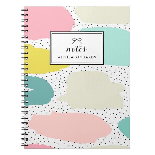 Bright Pastel Abstract Pattern Custom Notitieboek  (Voorkant)