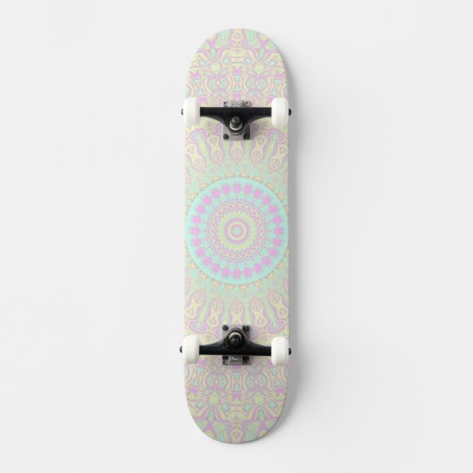 Bright Pastel Boho Hippie Quirky Abstract Mandala Skateboard (Voorkant)
