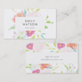 Bright Pastel Floral Carte de visite (Devant / Derrière)