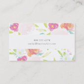 Bright Pastel Floral Carte de visite (Dos)