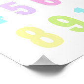 Bright Pastel Numéro Salle de jeu Nursery Poster (Coin)