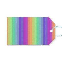 Bright Pastel Rainbow Stripe Gift Label