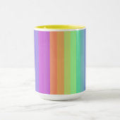 Bright Pastel Rainbow Stripe Mok (Midden)
