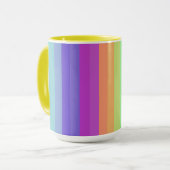 Bright Pastel Rainbow Stripe Mok (Voorkant links)