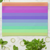 Bright Pastel Rainbow Stripe Serviettes de cuisine (Plié)
