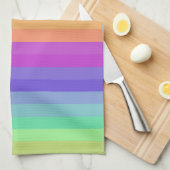 Bright Pastel Rainbow Stripe Serviettes de cuisine (Quart Plié)