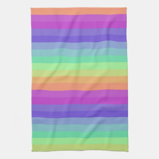 Bright Pastel Rainbow Stripe Serviettes de cuisine (Vertical)