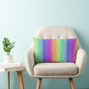 Bright Pastel Rainbow Stripe Sierkussen Kussen