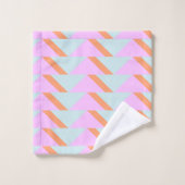 Bright Pastel Retro Motif géométrique rose Aqua (Gant de toilette)