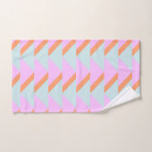 Bright Pastel Retro Motif géométrique rose Aqua (Serviette à main)