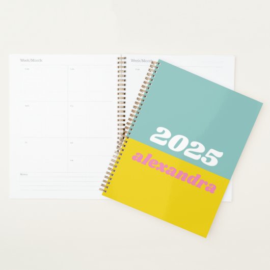 Bright Pastels Color Block 2021 Personalized Planner (Display)