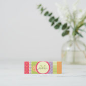 Bright patchwork-stijl multipatterated mini visitekaartje (Staand voorkant)