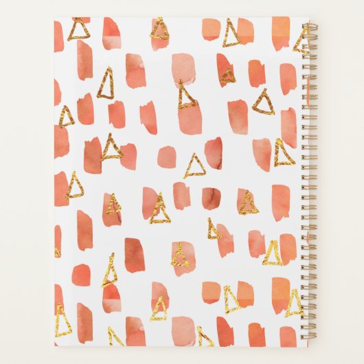 Bright Peach & Gold Triangles Motif Vous Avez Ce (Dos)