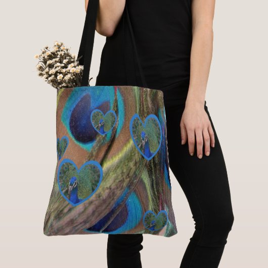 Bright Peacock Feathers Canvas tas (Dichtbij)