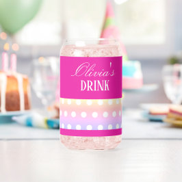 Bright Pink and Pola Dots  Blikvorm Glas