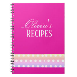 Bright Pink and Pola Dots Recipe Notitieboek