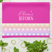 Bright Pink and Pola Dots Theedoek (Gevouwen)