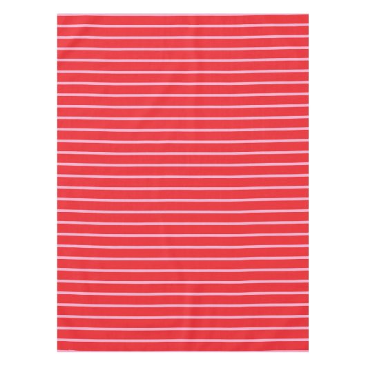Bright Pink and Red Stripes Christmas Holiday Tafelkleed (Voorkant)