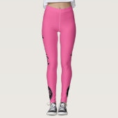 BRIGHT Pink Breast Cancer Support Leggings NOM (Devant)