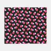 Bright Pink Candy Corn Patroon Girly Halloween Fleece Deken (Voorkant (Horizontaal))