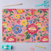 Bright Pink Chinoiserie Floral Tissuepapier (Craft)