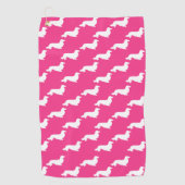 Bright Pink Dachshund Golf Cadeau Golf serviette d (Devant)