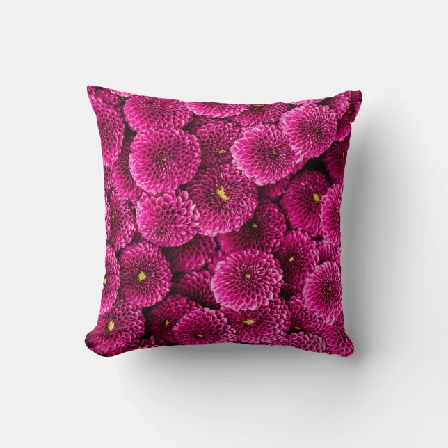 Bright Pink Dahlia-Sierkussen Kussen (Voorkant)