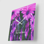 Bright Pink Daisy Flowers Abstract Art Vierkante Klok (Hoek)