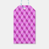BRIGHT PINK GEOMETRIC CUBE PATTERNEN CADEAULABEL (Voorkant)