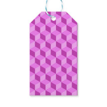 BRIGHT PINK GEOMETRIC CUBE PATTERNEN