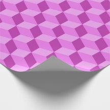 BRIGHT PINK GEOMETRIC CUBE PATTERNEN