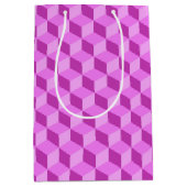 BRIGHT PINK GEOMETRIC CUBE PATTERNEN MEDIUM CADEAUZAKJE (Voorkant)
